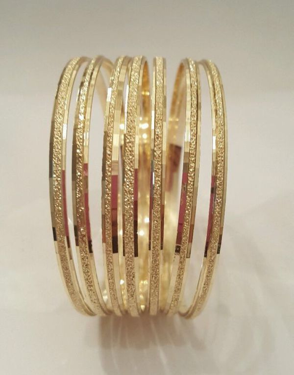 14k Gold Filled 7 Days bangle Bracelet 3 TONE Semanario de oro laminado ...