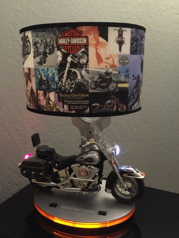 Harley Davidson Lamp And Night Light With Roaring Sound. Preowned in