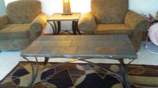 2 tile top metal (coffee table and end table) ( furniture ) in 2 tile top metal (coffee table and end table) ( furniture ) in