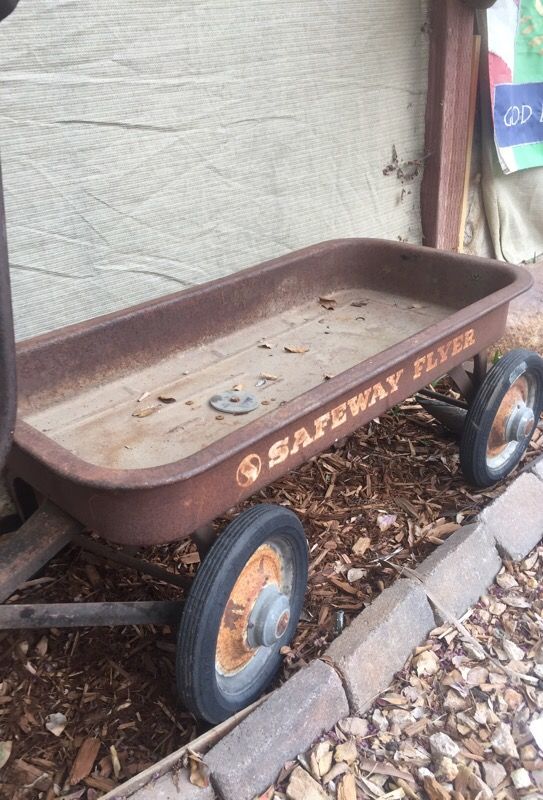 vintage pull wagon safeway farm farmer radio flyer antiques in vintage safeway flyer pull wagon