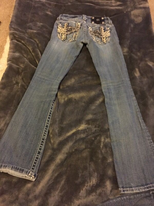 Girls Miss Me Jeans Size 1214 (23 inch waist) (Baby & Kids) in Lake