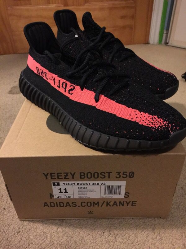 Adidas Yeezy Boost 350 v2 Core Black Red BY 9612 US 9 42.66 UK 8