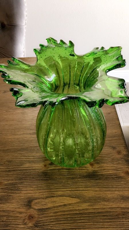 Decorative Green HQT Handmade Home Designs Art Glass Flower Vase ... Decorative Green HQT Handmade Home Designs Art Glass Flower Vase ...