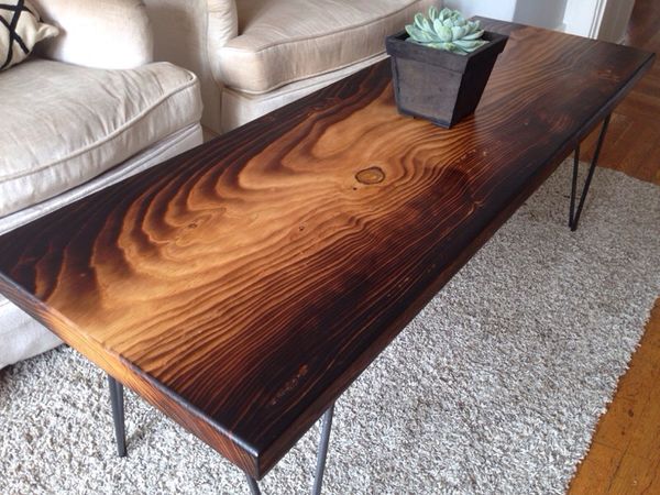 Torched Deodar Cedar Slab Coffee Table (Furniture) in ...