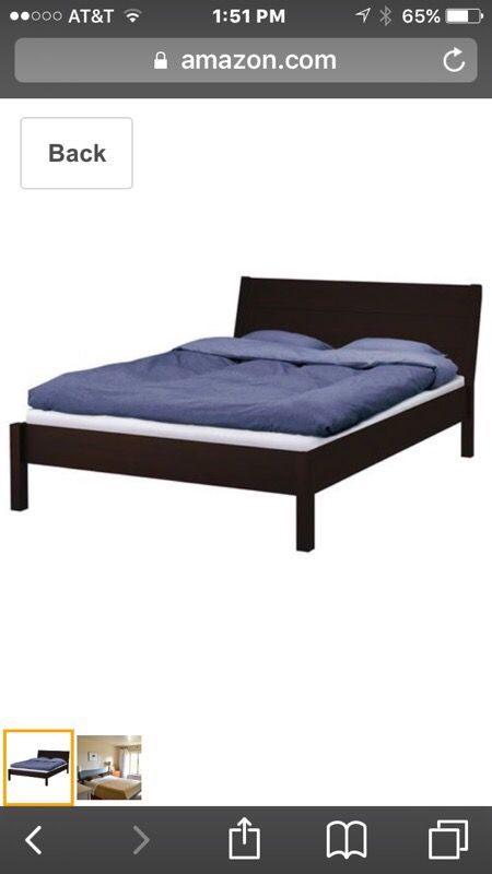 IKEA nyvoll King size bed frame w IKEA morgedal memory foam mattress