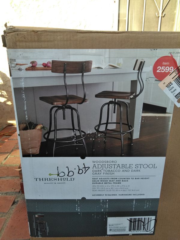 WOODSBORO ADJUSTABLE STOOL, dark tobacco and dark grey finish ... WOODSBORO ADJUSTABLE STOOL, dark tobacco and dark grey finish ...
