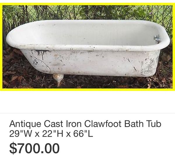 original cast iron clawfoot tub