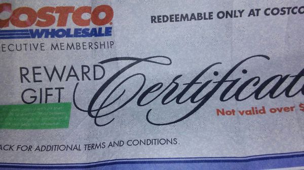 how can i use my costco reward certificate