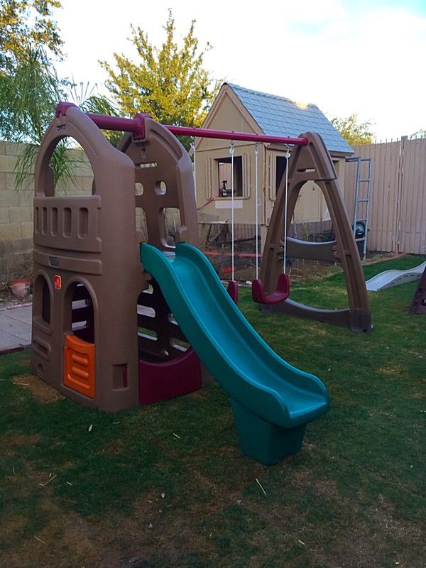 small slide and swing set