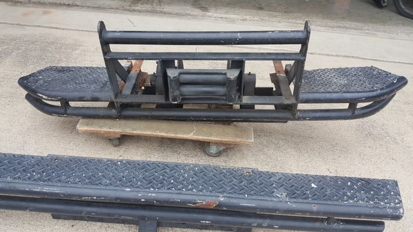 heavy duty front and rear bumper brushguard diamond plate pto wench koenig iron works winch