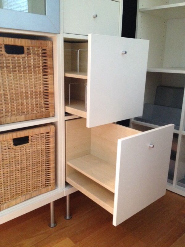 IKEA 2x Kallax, Expedit, Bonde CD and DVD drawers in white (Furniture