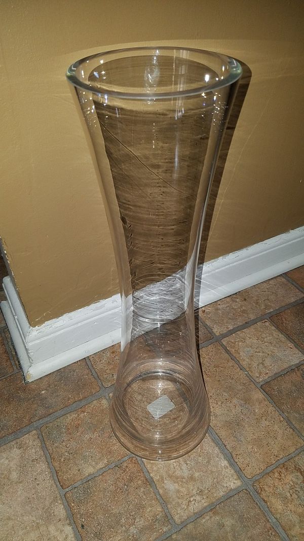 Handcrafted & Mouthblown Tall Clear Glass Floor Vase LSA Intl Poland 17