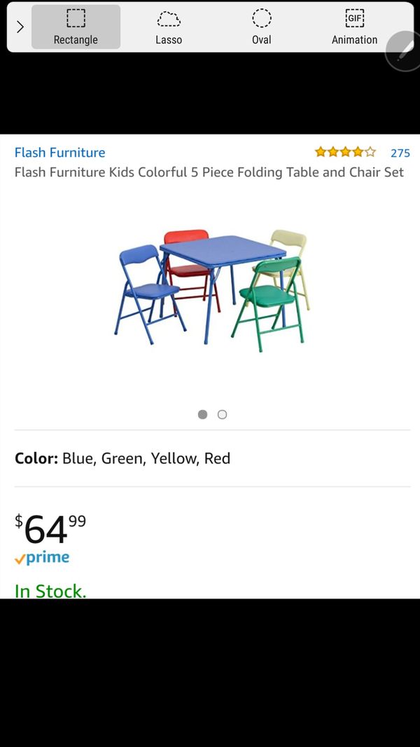 NEW Flash Furniture Kids Colorful 5 Piece Folding Table and Chair ... NEW Flash Furniture Kids Colorful 5 Piece Folding Table and Chair ...