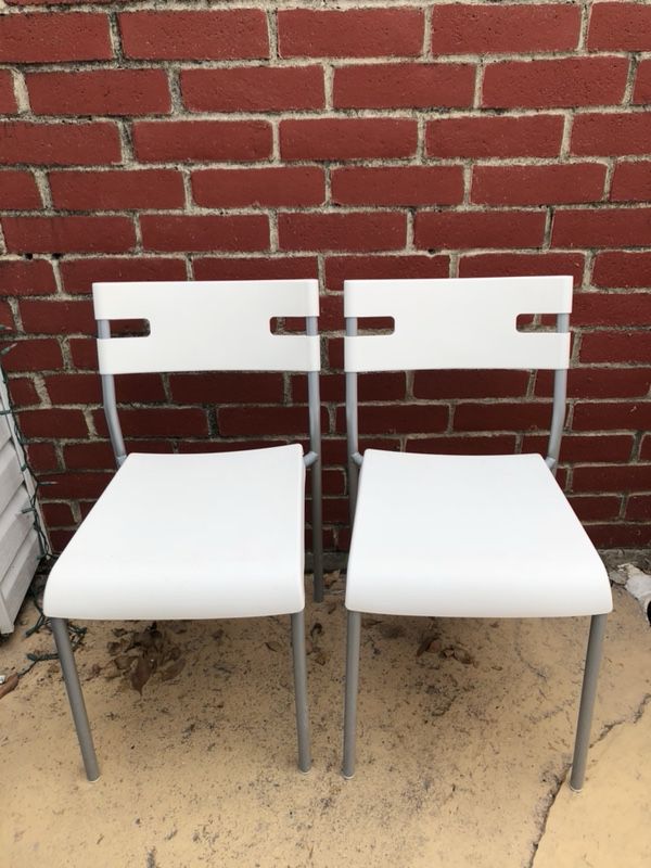 2 ikea white chairs multi use (furniture) in katy, tx - offerup