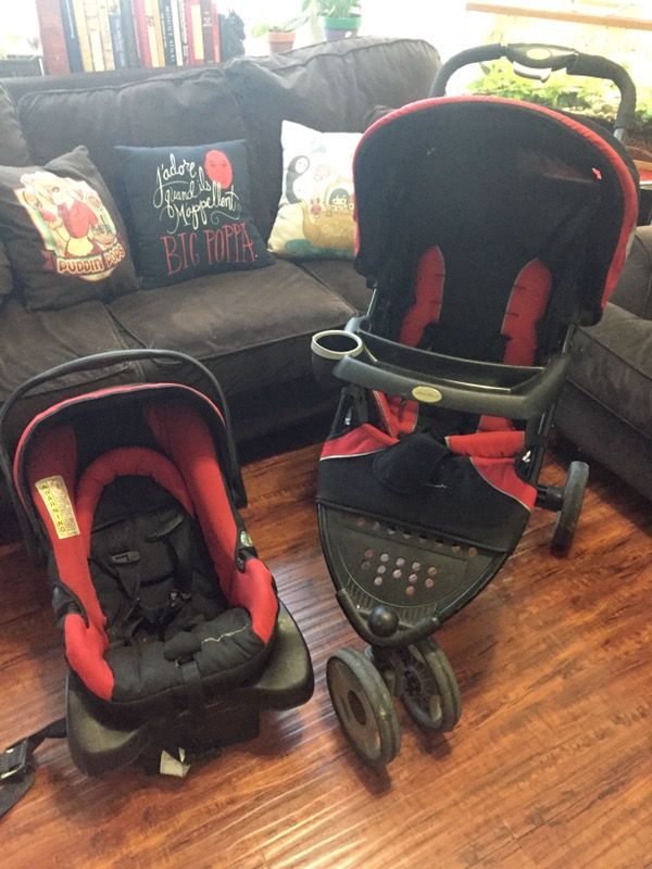 Eddie Bauer Red & Black Trail Hiker, 3 Wheel Travel System Stroller ... Eddie Bauer Red & Black Trail Hiker, 3 Wheel Travel System Stroller ...