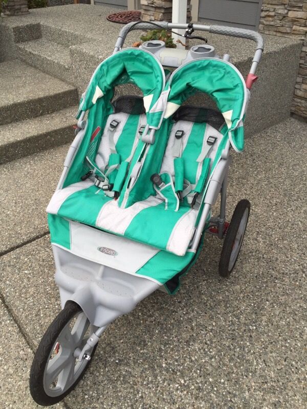 instep double jogging stroller front and back